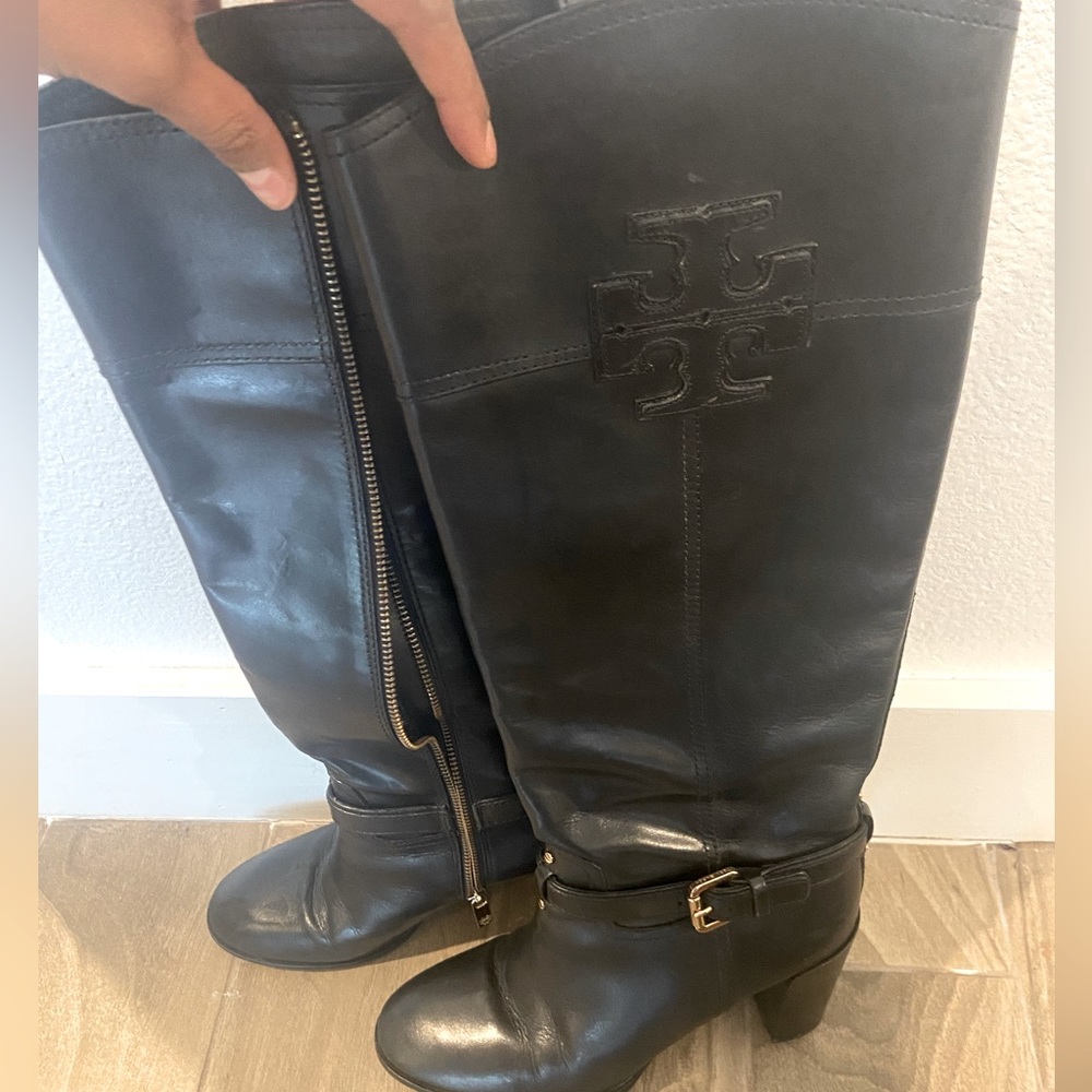 Tory Burch Tall black riding boots size 10